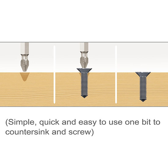 Насадка 1/4" 50мм PH2 2в1 (бита+зенковка по дереву) 2шт. TOPTUL FWAA0802G