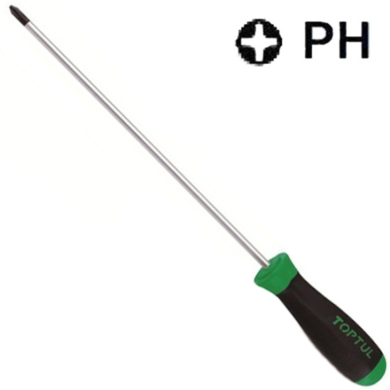 Отвертка крестовая PH2 x 400мм Супердлинная TOPTUL FBCB0240