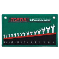 Набор рожковых ключей 15 шт. 3,2-14мм 15°х75° TOPTUL GRAJ1501