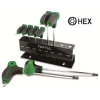 Набор шестигранников с ручкой L-обр. 2-10мм 8ед. TOPTUL GAAX0801 Набор шестигранников с ручкой L-обр. 2-10мм 8ед. TOPTUL GAAX0801