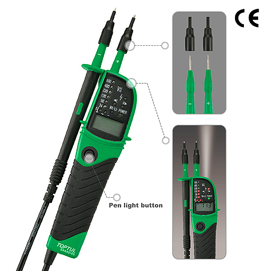 Тестер напруги мультифункціональний з цифровим дисплеєм 12 ~ 690V AC / DC TOPTUL EAAA0169