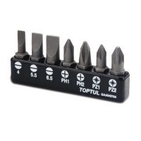 Набор бит (SL: 4*0.5, 5.5*1, 6.5*1.2; PH1, PH2; PZ1, PZ2) TOPTUL GAAV0704