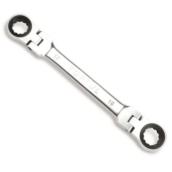 Ключ накидной 17х19мм с трещоткой и шарниром TOPTUL AOAE1719