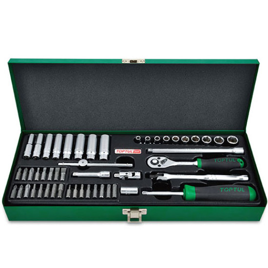 Набор инструмента 1/4" 50ед. (12-гранные длинные головки) TOPTUL GCAD5004