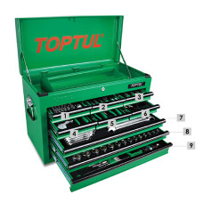 Ящик с инструментом (TBAA0901, 9 секций) 186ед. TOPTUL GCBZ186A