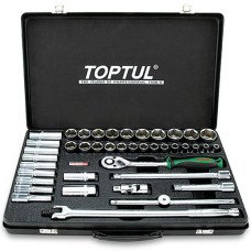 Набір інструменту комбінований 1/2" (короткі + довгі головки) TOPTUL GCAD4102