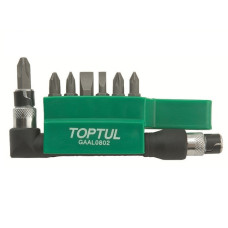 Набір біт 1/4" + Г-обр. тримач 8од. TOPTUL GAAL0802