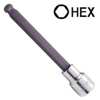 Головка с насадкой HEX 5 мм 140мм 1/2" с шаром TOPTUL BCSA1605