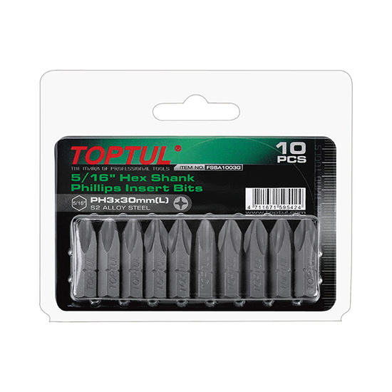 Набор бит 5/16" L30мм PH2 10ед. на блистере TOPTUL FSBA1002G
