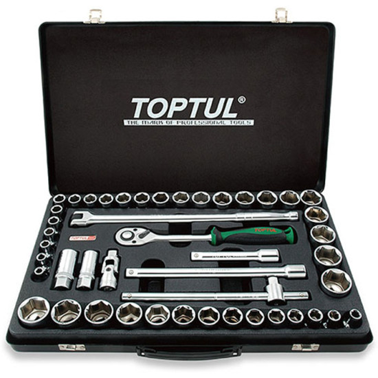 Набор инструмента 1/2" (дюймовые+метрические головы) 46ед. TOPTUL GCAD4601