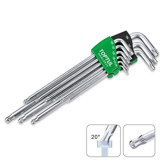 Набор TORX супердлинных с отверстием и шаром T10-T50 9ед. TOPTUL GAAL0928