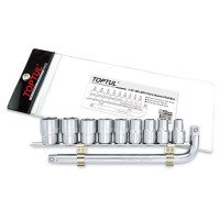 Набор головок 1/2" 10-24мм на планке + Г-обр. вороток TOPTUL GAAG1010 Набор головок 1/2" 10-24мм на планке + Г-обр. вороток TOPTUL GAAG1010