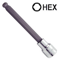 Головка с насадкой HEX 8 мм 140мм 1/2" с шаром TOPTUL BCSA1608
