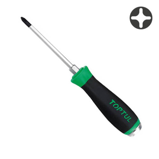 Отвертка крестовая PH1 x 75мм (с шестигранником ударная) TOPTUL FBGB0108