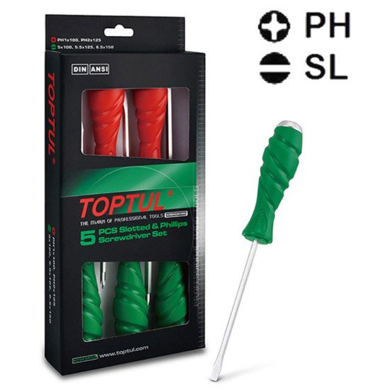Набір викруток 5 шт. ударні SUPER GRIP TOPTUL GAAE0509