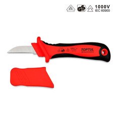 Нож кабельный изолированный 1000V VDE с прямым лезвием TOPTUL SFAA5020V4