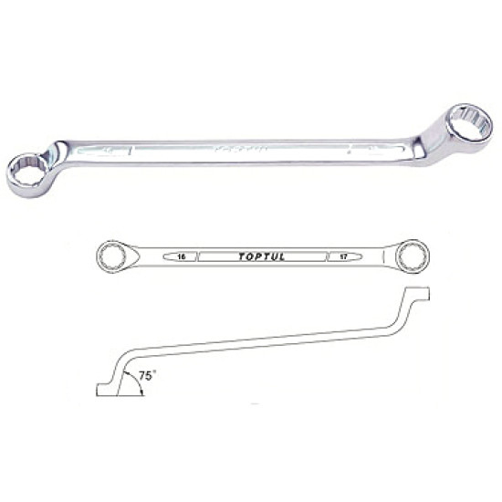 Набор накидных ключей 6-32мм (угол 75°) 12ед. TOPTUL GAAA1204