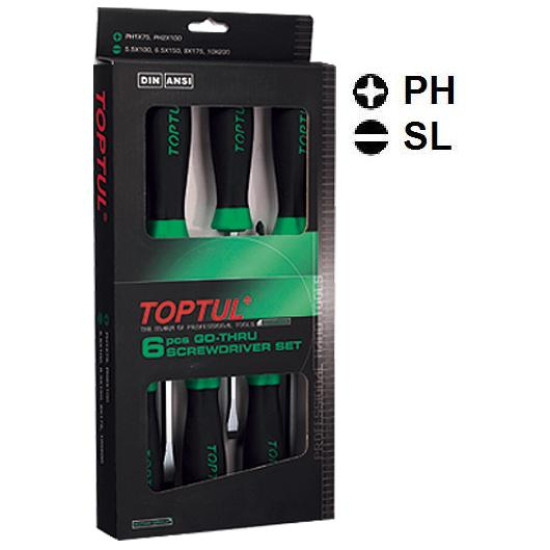 Набор отверток с шестигранником УДАРНЫХ 6 ед. TOPTUL GAAE0605