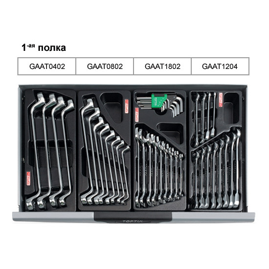 Тележка с инструментом 7 секций 229 ед. TOPTUL GCAJ0008