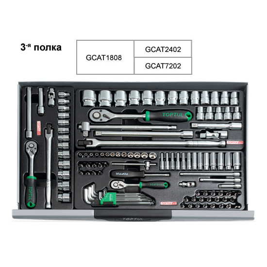 Тележка с инструментом 7 секций 229 ед. TOPTUL GCAJ0008