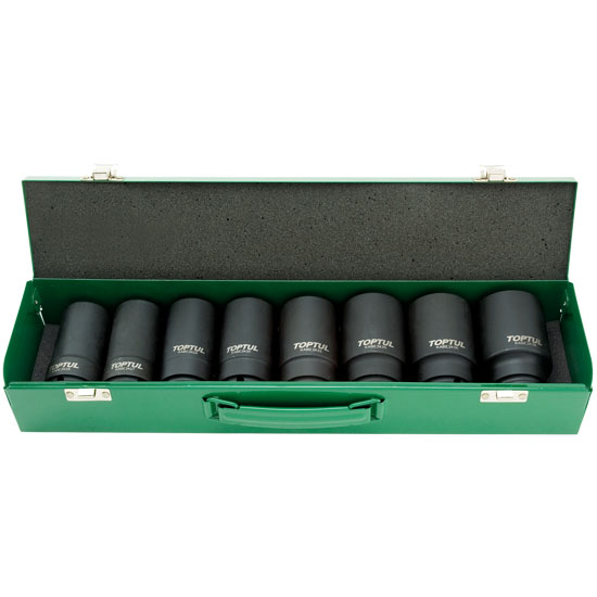 Набор головок ударных длинных 3/4" 26-38мм TOPTUL GDAD0802