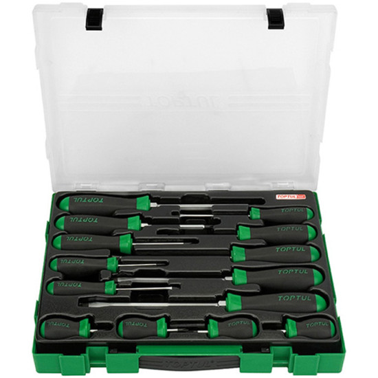 Набор отверток 14 ед. (пластиковая коробка) TOPTUL GZC1401