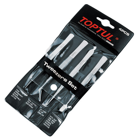 Набор пинцетов 4 шт. TOPTUL JGAA0401