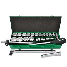 Набір інструменту дюймового 3/4" 24шт. (12-гр.) Metal case TOPTUL GCAD2405