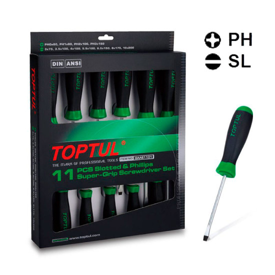 Набор отверток 11 ед. TOPTUL GAAE1101