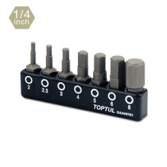 Набор бит 1/4" Hex (2, 2.5, 3, 4, 5, 6, 8мм) TOPTUL GAAV0701