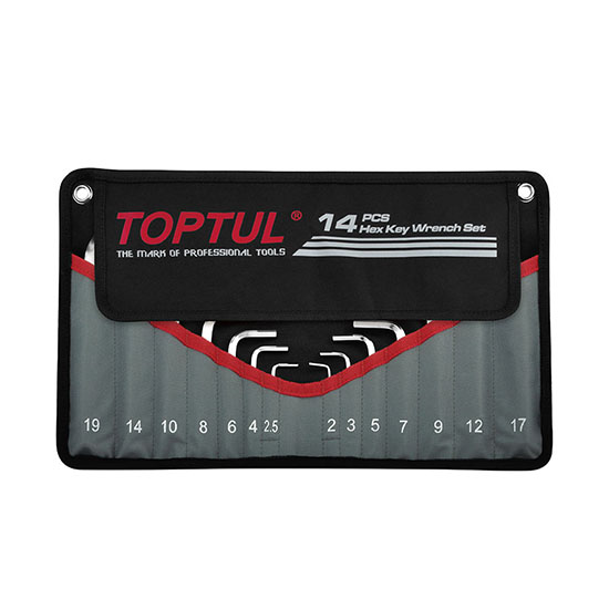 Набор шестигранников 14ед. 2-19мм в чехле TOPTUL GPAQ1401