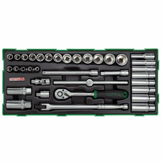 Набор инструмента комбинированный 3/8" 35ед. (в ложементе) TOPTUL GTB3503