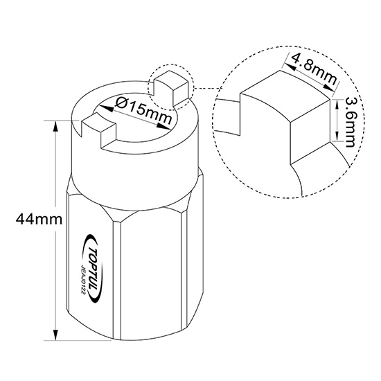 Головка для разборки стоек 15.0х4.8 VW,AUDI TOPTUL JEAJ0122