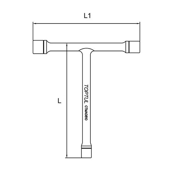 Ключ торцевий Т-подібний 8х10х12мм TOPTUL CTMA0810