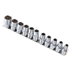 Набор головок 12-гранных 1/2" 11ед. 8~15,17,19,22мм (на планке) TOPTUL GAAQ1601U-12