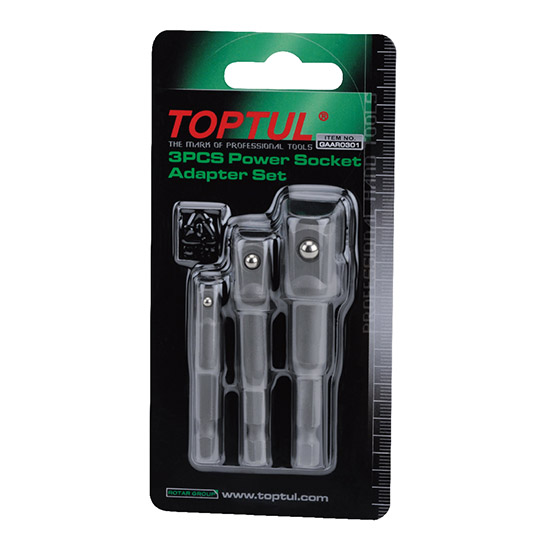 Набор переходников 1/4" под шуруповерт 3ед. (1/4", 3/8", 1/2") TOPTUL GAAR0301