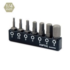 Набор бит 1/4" Hex (2, 2.5, 3, 4, 5, 6, 8мм) TOPTUL GAAV0701