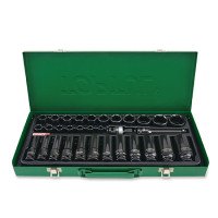 Набор головок ударных 1/2" 8-32мм  32ед. короткие+длинные TOPTUL GDAD3201