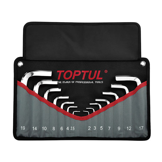 Набор шестигранников 14ед. 2-19мм в чехле TOPTUL GPAQ1401