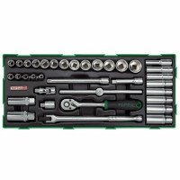 Набор инструмента комбинированный 3/8" 35ед. (в ложементе) TOPTUL GTB3503