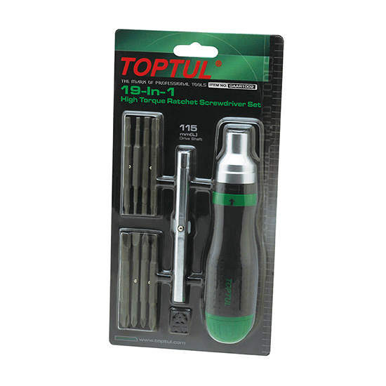Трещоточная отвертка 19 в 1 TOPTUL GAAR1002