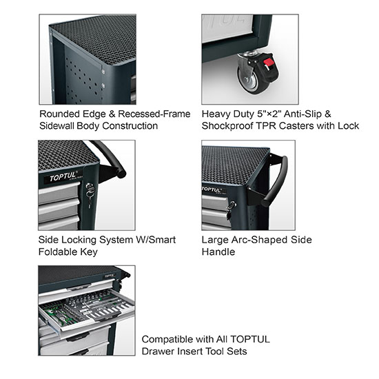 Тележка для инструмента (Pro-Plus) 7 секций (серая) TOPTUL TCAL0703