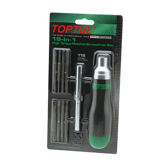 Трещоточная отвертка 19 в 1 TOPTUL GAAR1002