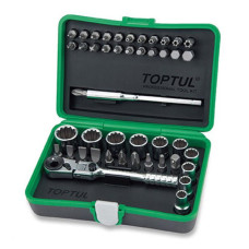 Набір інструментів 1/4" 45шт. (12-гранні головки) TOPTUL GADW4502