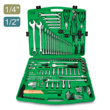 Набор инструмента комбинированный 1/4", 1/2", ключи 6-32мм, 130ед. TOPTUL GCAI130T