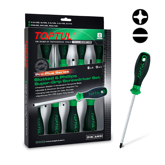 Набор отверток 8 ед. PRO-PLUS SERIES TOPTUL GFE-0801