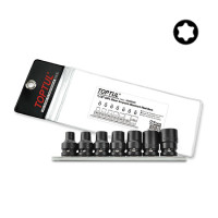 Набір головок ударних TORX 1/2" E10-E24 7од. (зірка Давида) TOPTUL GDAG0701 Набір головок ударних TORX 1/2" E10-E24 7од. (зірка Давида) TOPTUL GDAG0701