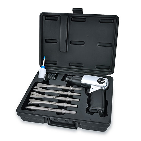 Молоток пневматический отбойный с комплектом зубил 7ед. TOPTUL GDAI0705