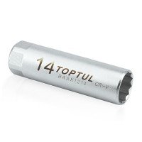 Свечная головка 14мм 3/8" 12 гр. с пружинным фиксатором TOPTUL BAAX1214
