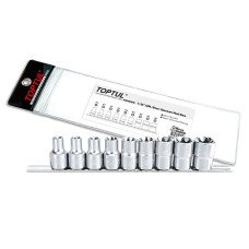 Набір головок TORX 1/2" E10-E24 9шт. (Зірка Давида) TOPTUL GAAG0901